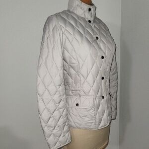 Eddie Bauer silver/gray quilted goose down  Sz MT